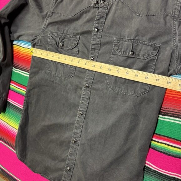 VTG Diesel Shirt Men M Black Band Collar Elbow Patches Y2K‎ Double Breasted - Picture 6 of 7